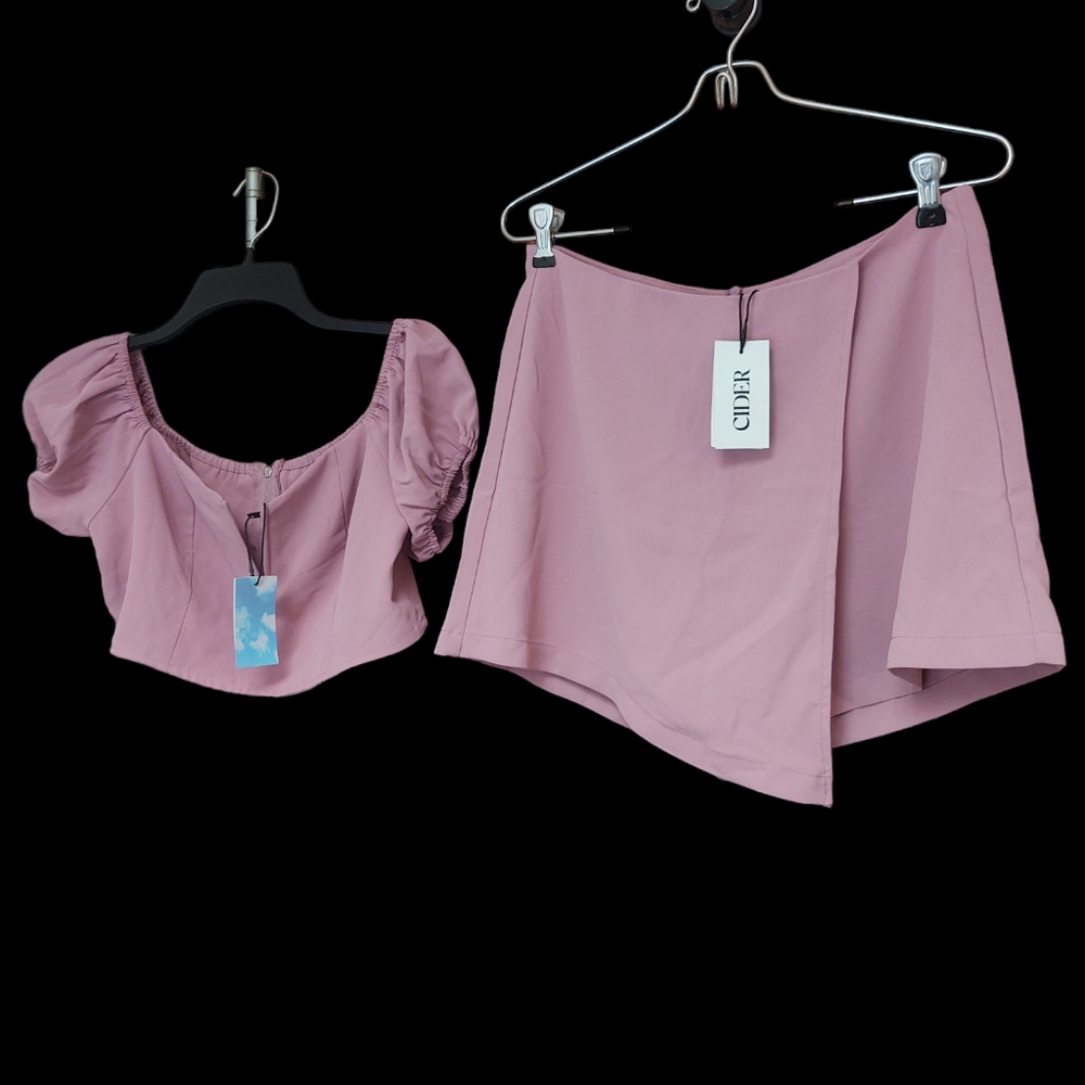NWT CIDER 2 Piece Outfit Crop Top and Skorts Size M